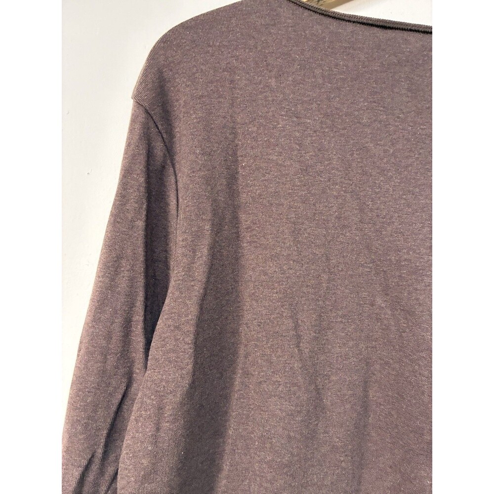 LL Bean Long Sleeve T Shirt Women’s XL Brown 100 Cotton Outdoor Lounge - Picture 6 of 7